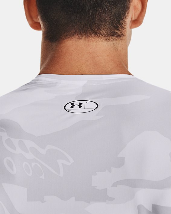 Men's UA Iso-Chill Compression Printed Short Sleeve, White, pdpMainDesktop image number 4